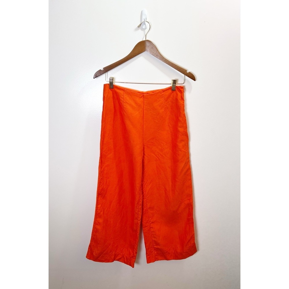 Mara Hoffman Womens Linen Blend Wide Leg Pants S 4 Resort Coastal Vacation Boho